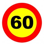 Señal de obra límite velocidad 60